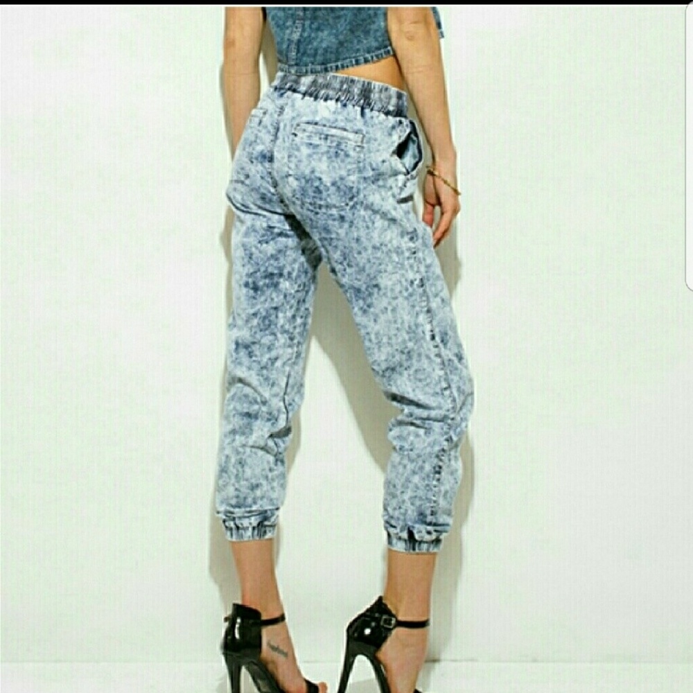 🦎 LAST 1! (S) Awesome acid washed denim joggers - Picture 4 of 5