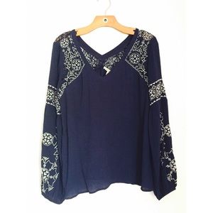 Miami Navy Blue Boho Blouse
