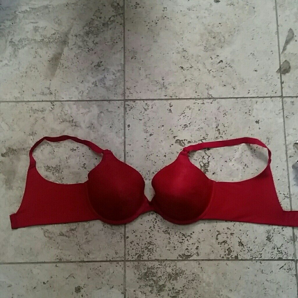 Red lace bra
