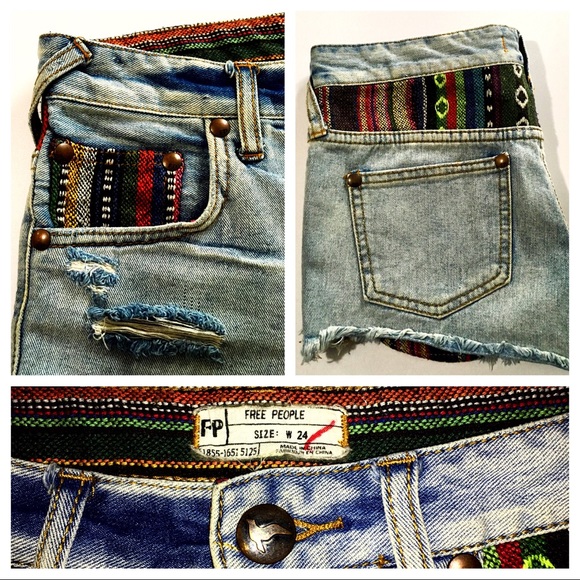 CCO💲⬇️ Free People Baja Distressed Denim Shorts - Picture 5 of 7