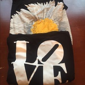 2 off the shoulder crop tops