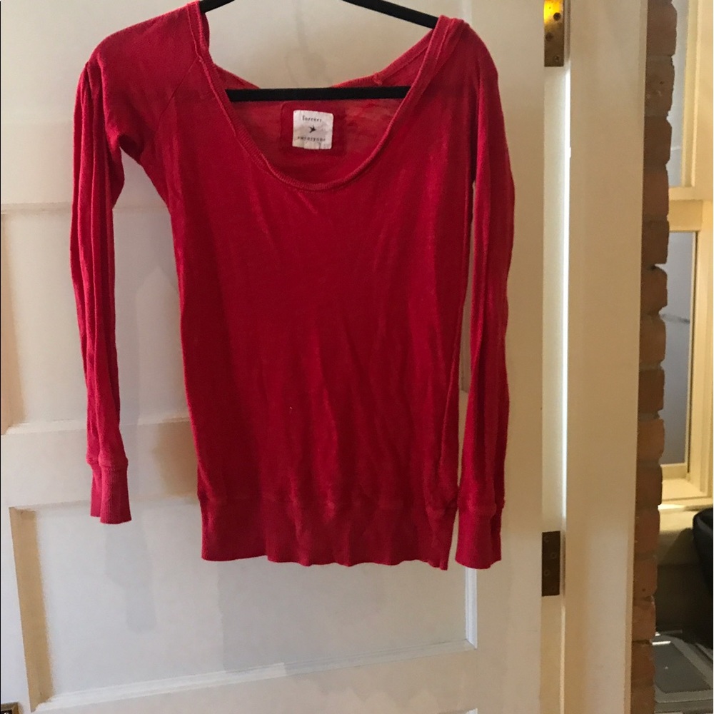 Red long sleeve tee
