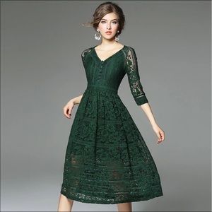 Lace Emerald Green Dress Size 12