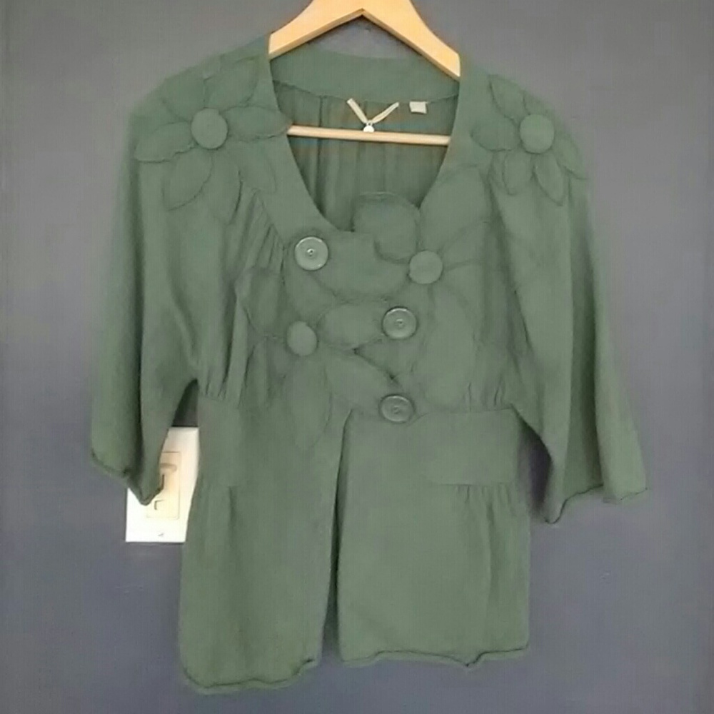 Anthropologie Flower Sweater by Knitted and Knotte