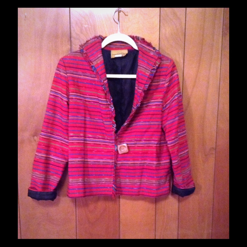 Striped cotton mid-weight jacket- made in the USA!