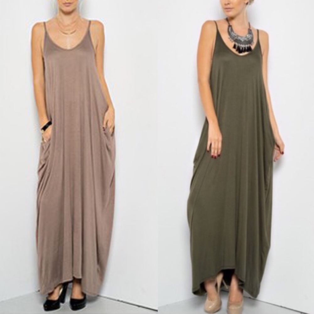 TERRI Harem Dress W/ pockets - MOCHA