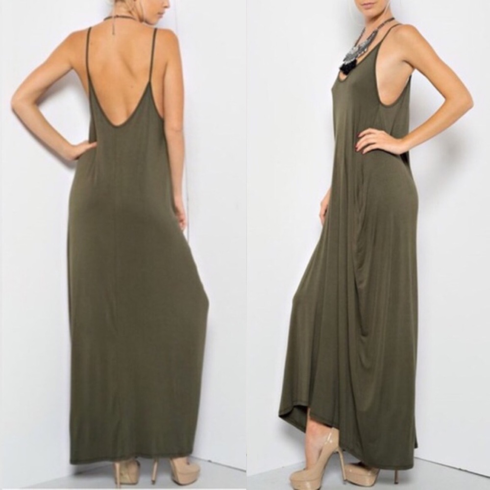 TERRI Harem Dress W/ pockets - MOCHA - Picture 2 of 2