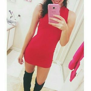 LUSH Red Mini Bodycon Dress Sz XS