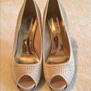 Nude Rhinestone JLo Heels