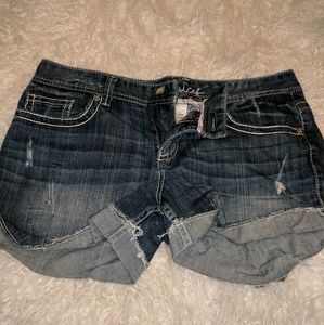 Maurices 13/14 denim shorts. Run a size small IMO