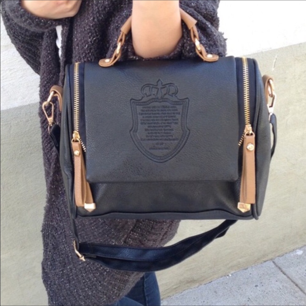 Pu leather top handle/cross body bag