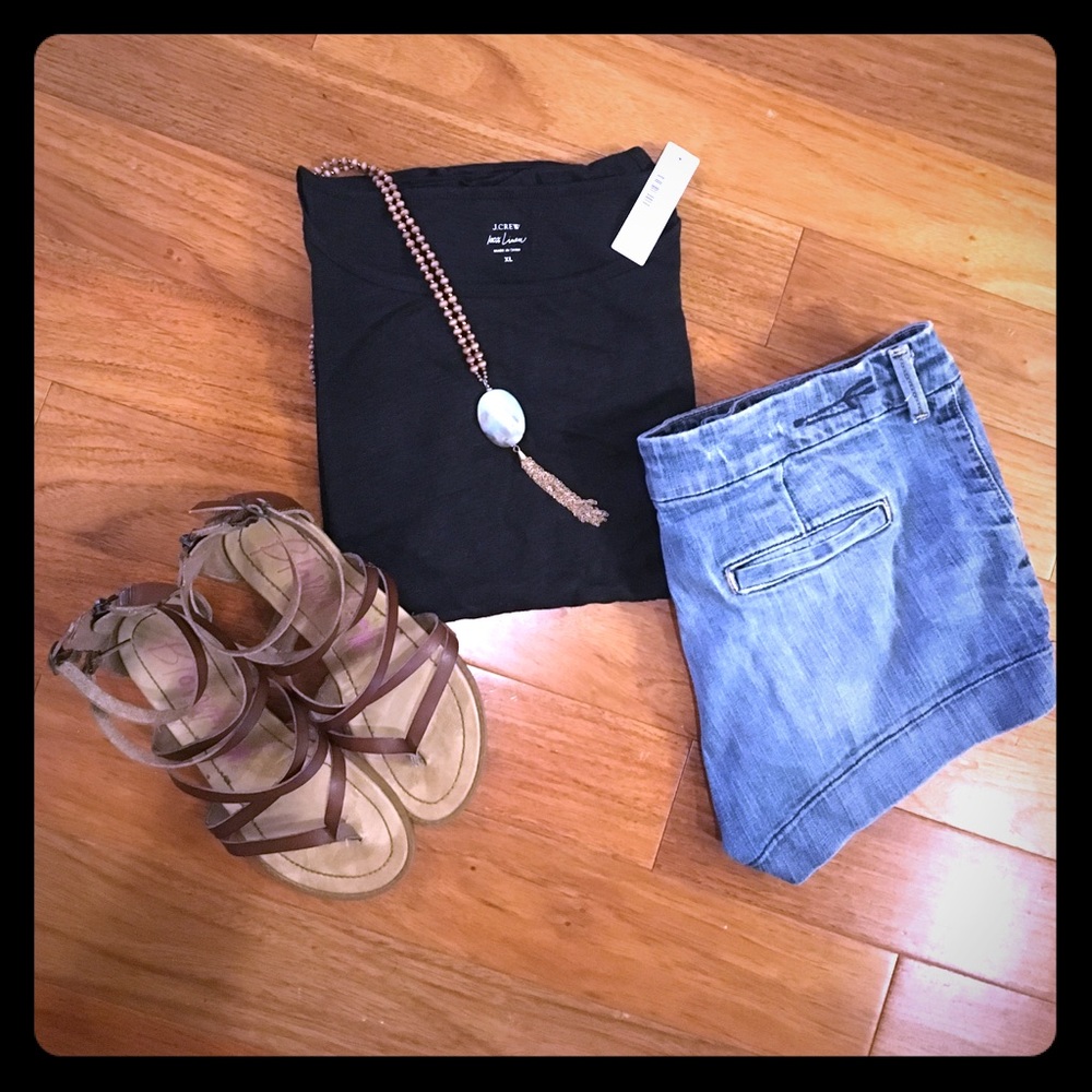 BNWT JCrew linen boatneck tshirt