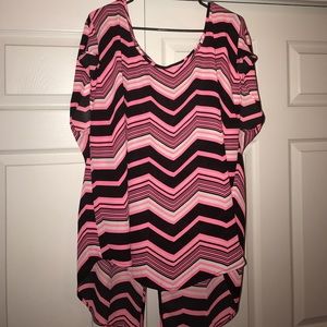Chevron Button back georgette top