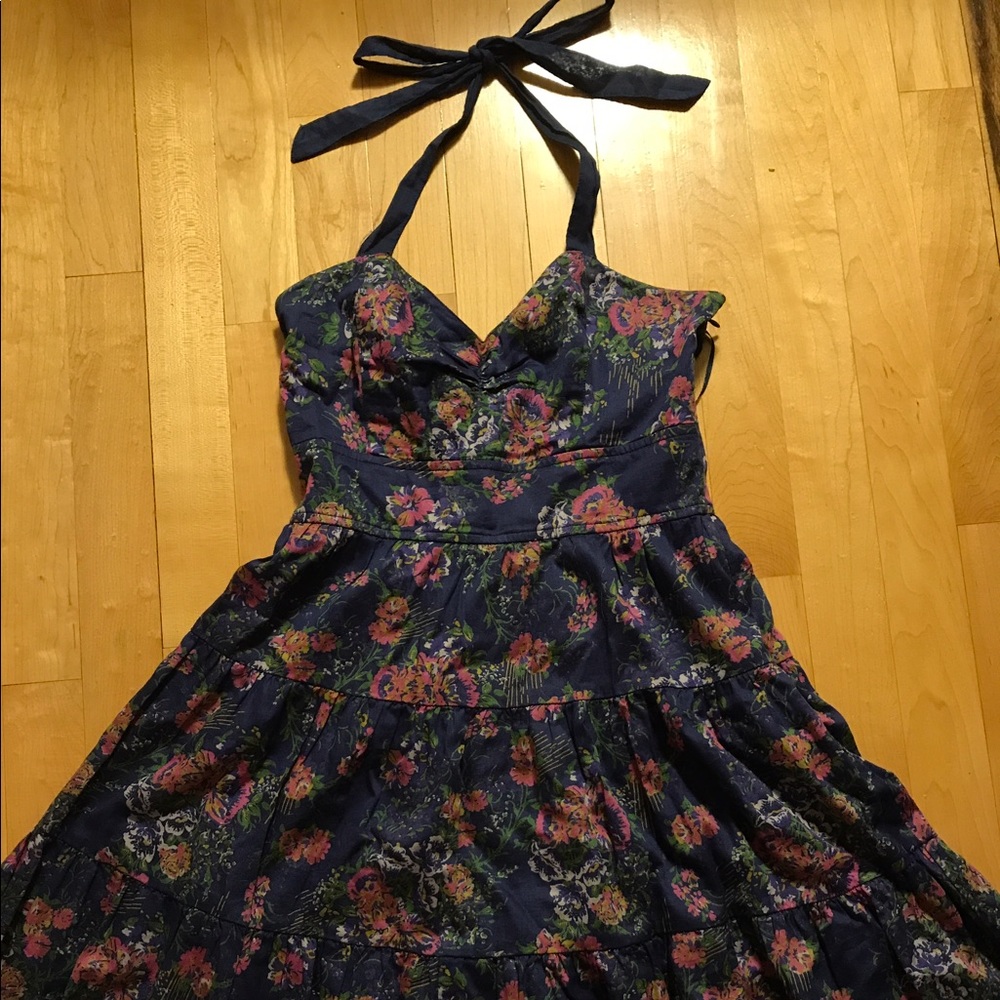 Free People Floral Halter Mini Dress