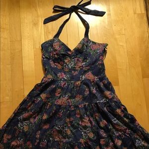 Free People Floral Halter Mini Dress