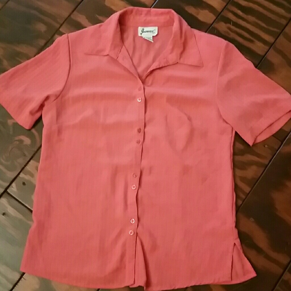 Lovely Dark Peach Button Front Top EXCELLENT