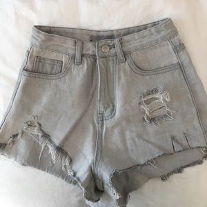 silver color shorts
