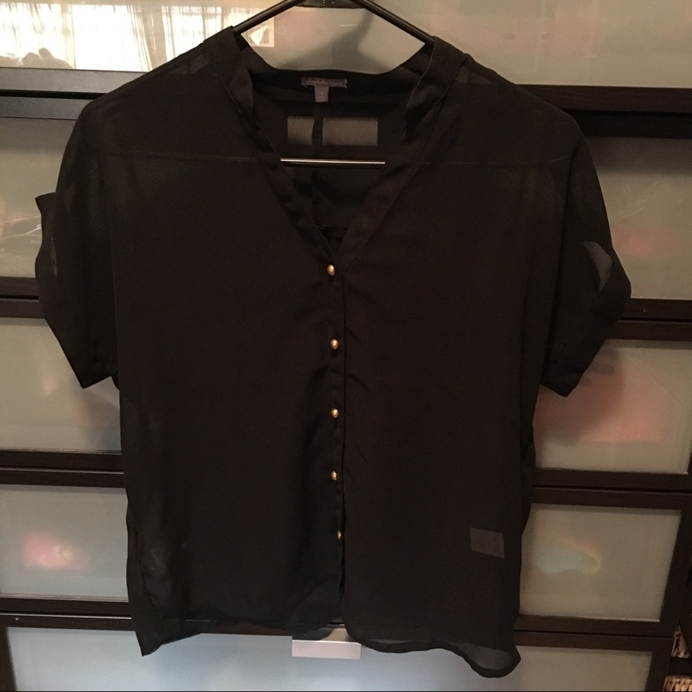 Sheer black blouse