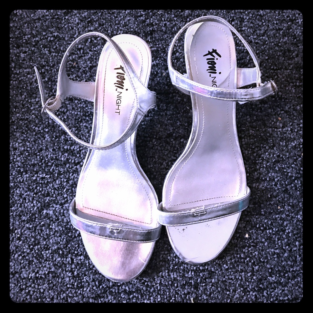Silver kitten heels