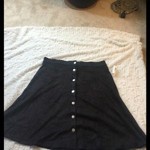 Button up suede skirt