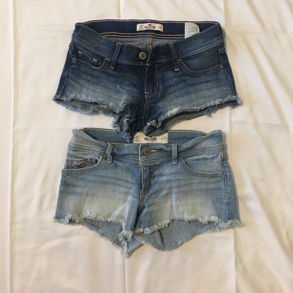 Two pairs of hollister Jean shorts