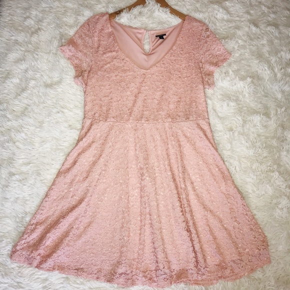 Torrid Plus Size Ballet Pink Sparkle Lace Skater - Picture 2 of 5