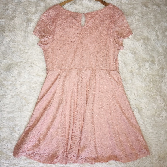 Torrid Plus Size Ballet Pink Sparkle Lace Skater - Picture 5 of 5