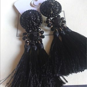 Black Tassle Earrings