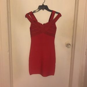 Bebe  (sexy red bandage dress)