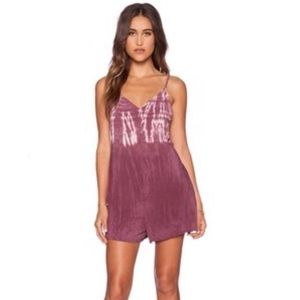 Blue Life Tie Dye Burgundy Romper