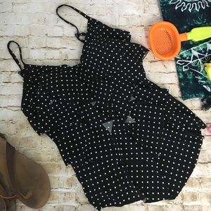 Pin Up Style 👙 Black & White Polkadot Swim Top