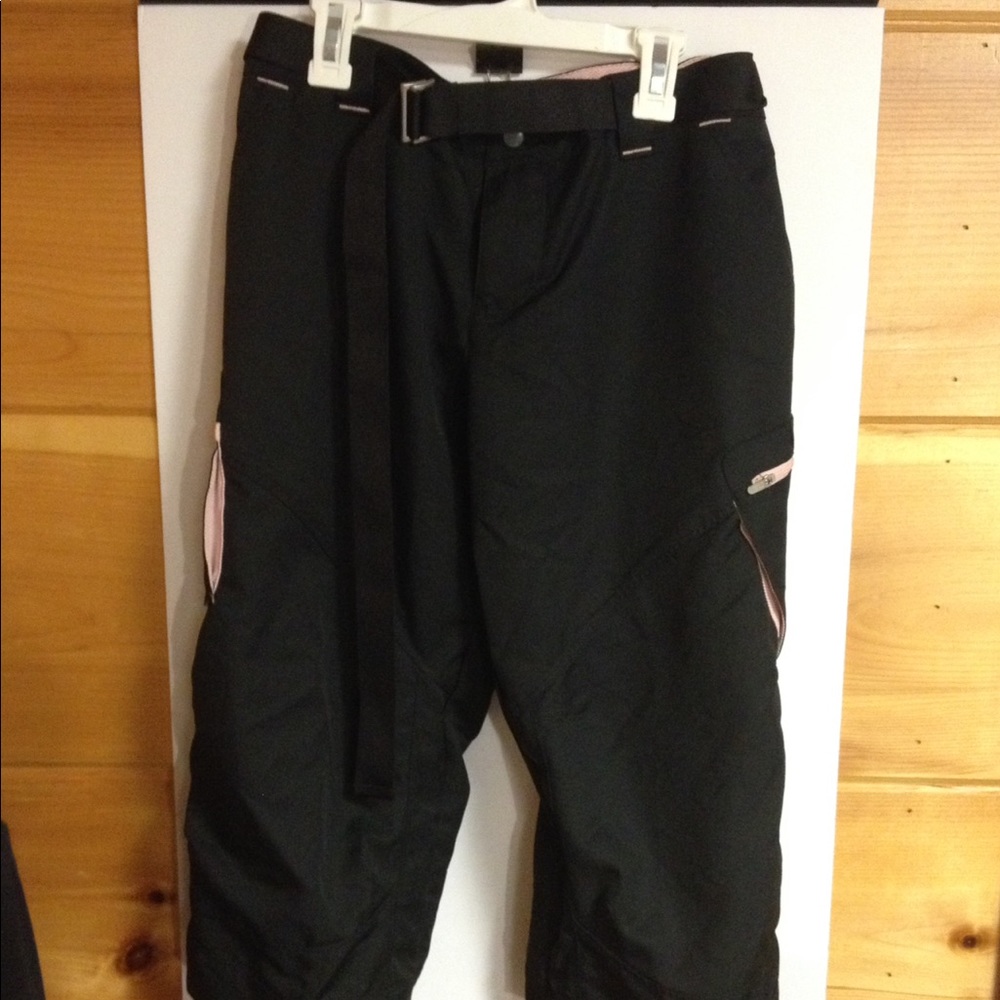Nike fit dry pants black and pink belt medium new with tags run walk exercise
