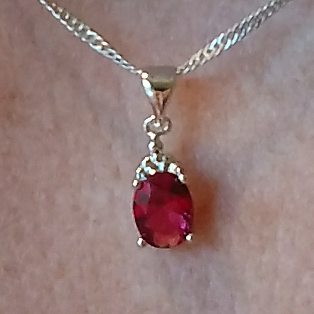 NWOT Red Ruby with Diamond accent