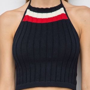 brandy melville delta knit halter