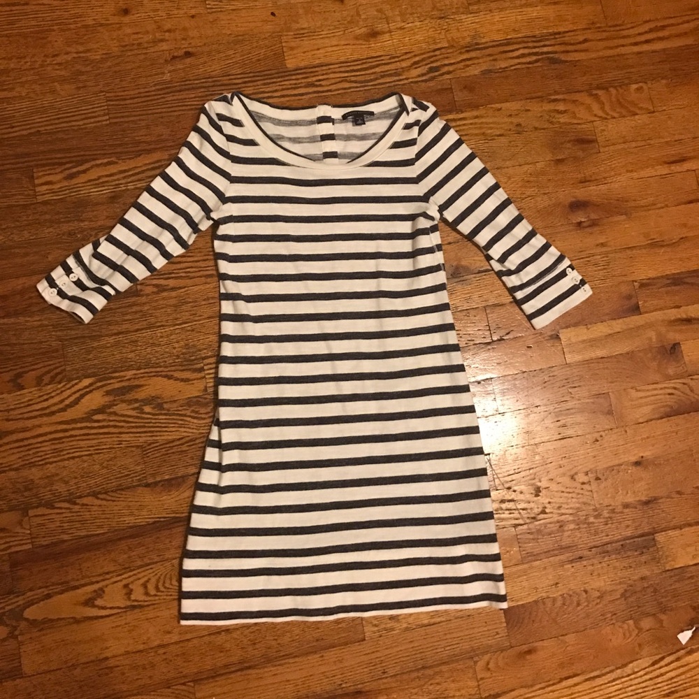 Blue & white striped dress