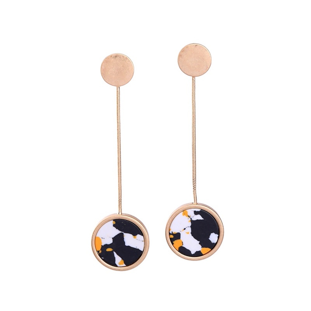 Multicolor Resin Round Statement Earrings