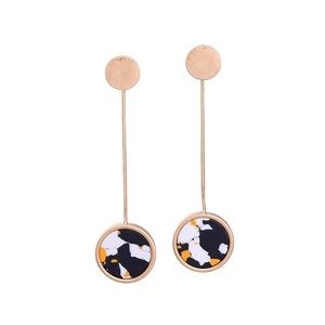Multicolor Resin Round Statement Earrings