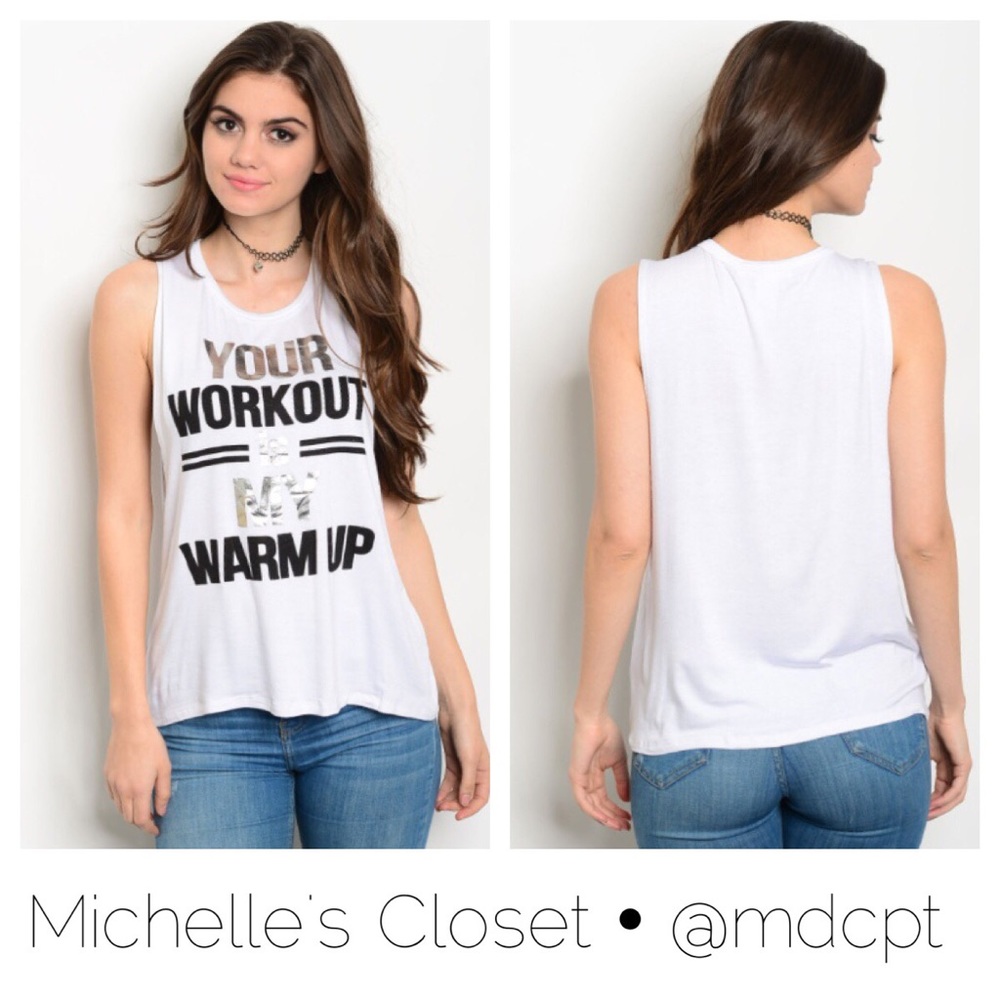 (M L)  Workout graphic top