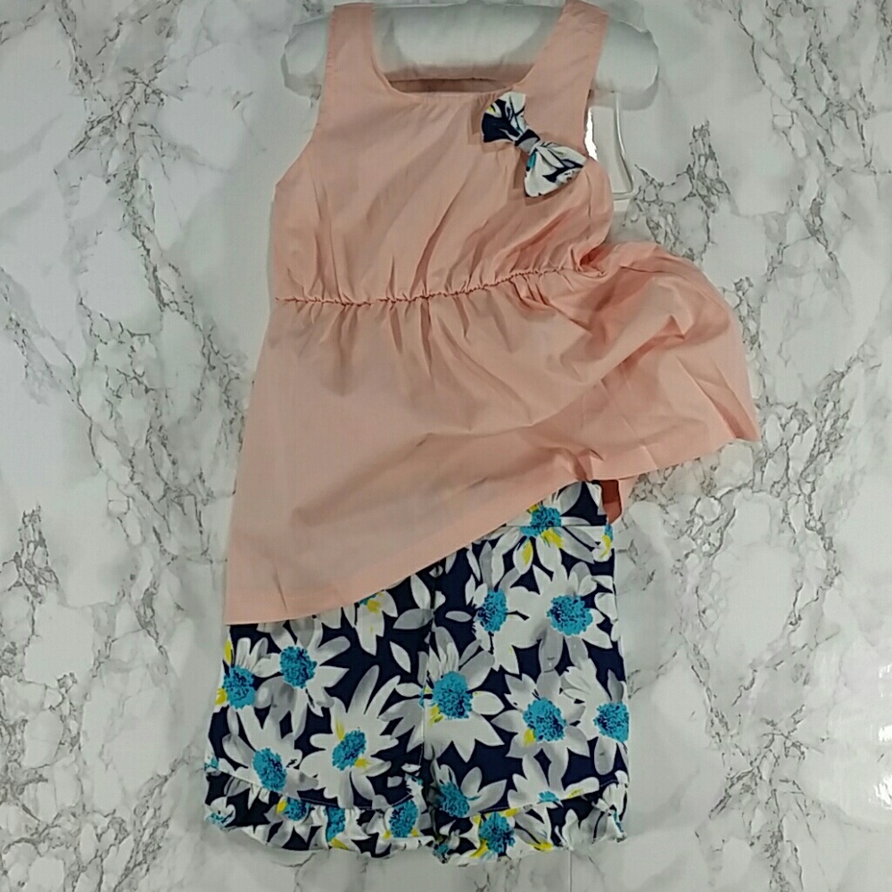 LAST ONE***Pink and Blue flowers 2 pc set.  :)