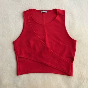 ZARA: RED CUTOUT TANK TOP!