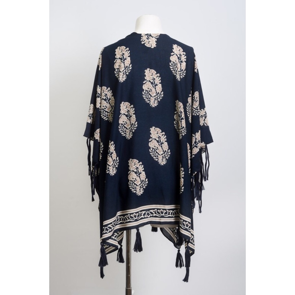 ✨HP✨ MAUI- Navy Bohemian Tassel Kimono - Picture 3 of 5