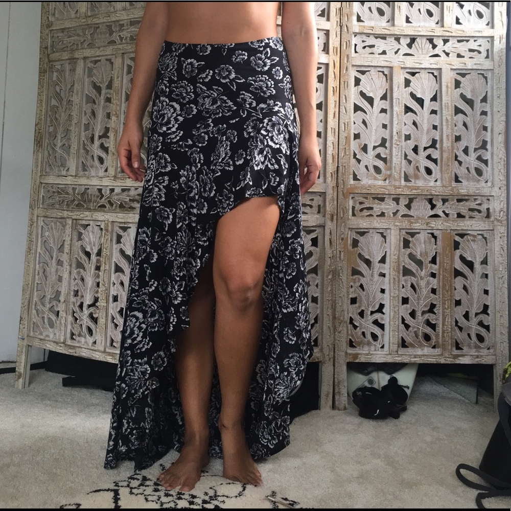 Asymmetrical Floral Maxi Skirt from Nasty Gal