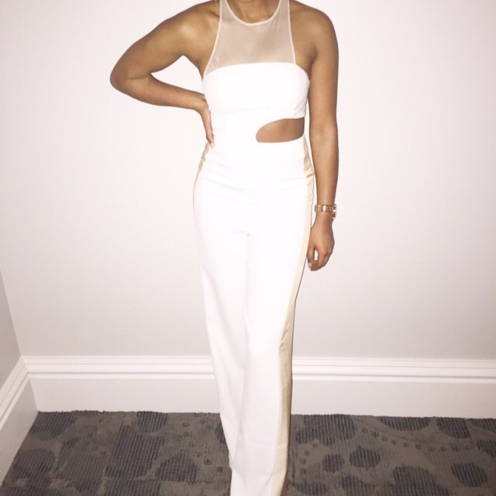 Aqaq white cutout jumpsuit - Picture 2 of 2