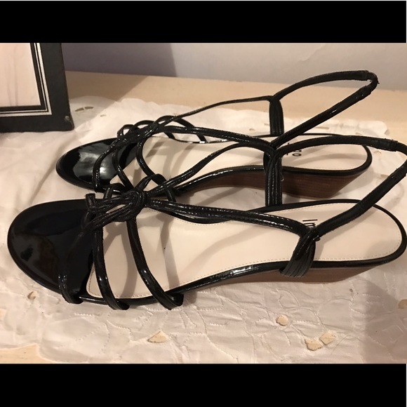 FINAL SALE IMPO Black Short Heels Wedges! So Cute! - Picture 4 of 6