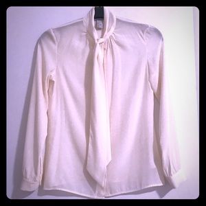 H & M Chanel inspired sheer blouse with neck tie