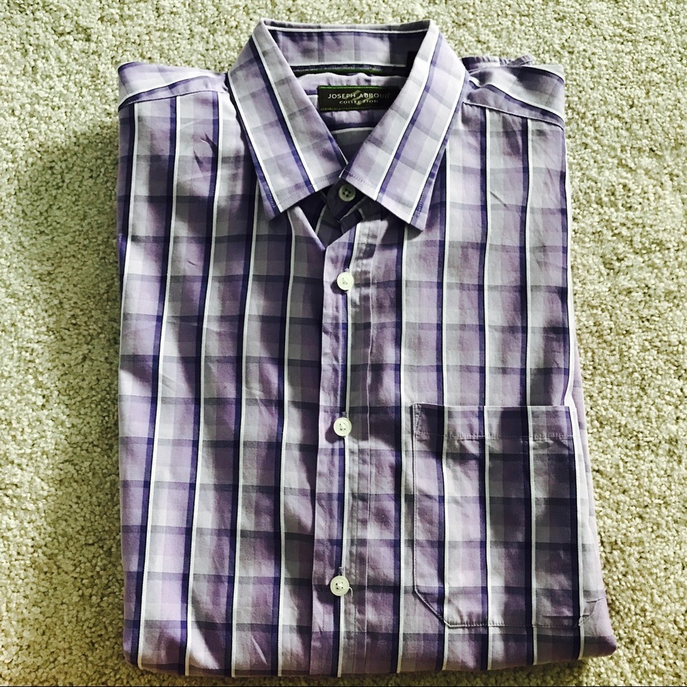 Men's Joseph Abboud purple check dress shirt XL