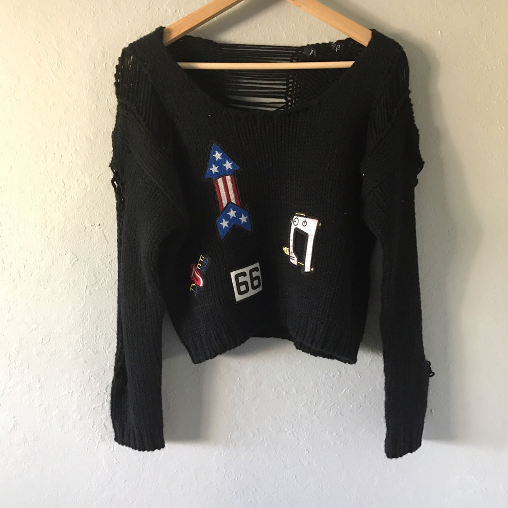 agaci. Crop patches sweater