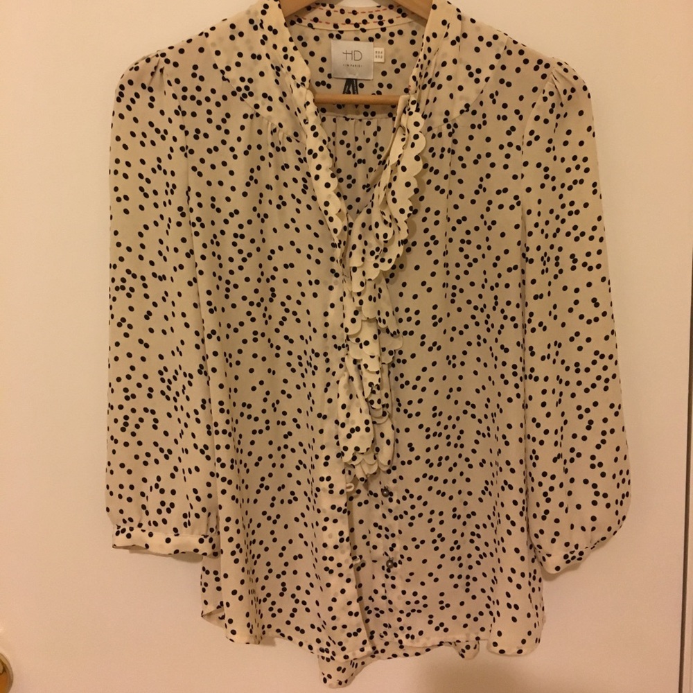 Polka dot ruffled top