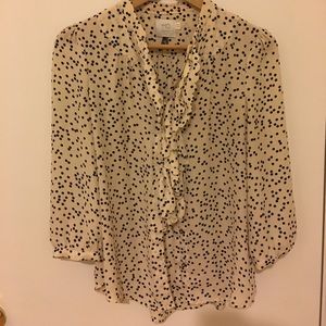 Polka dot ruffled top