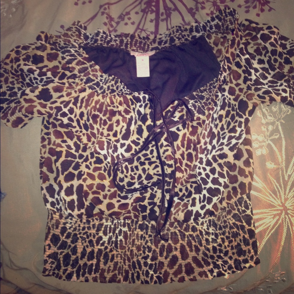 Leopard print top!  Fun and cute!